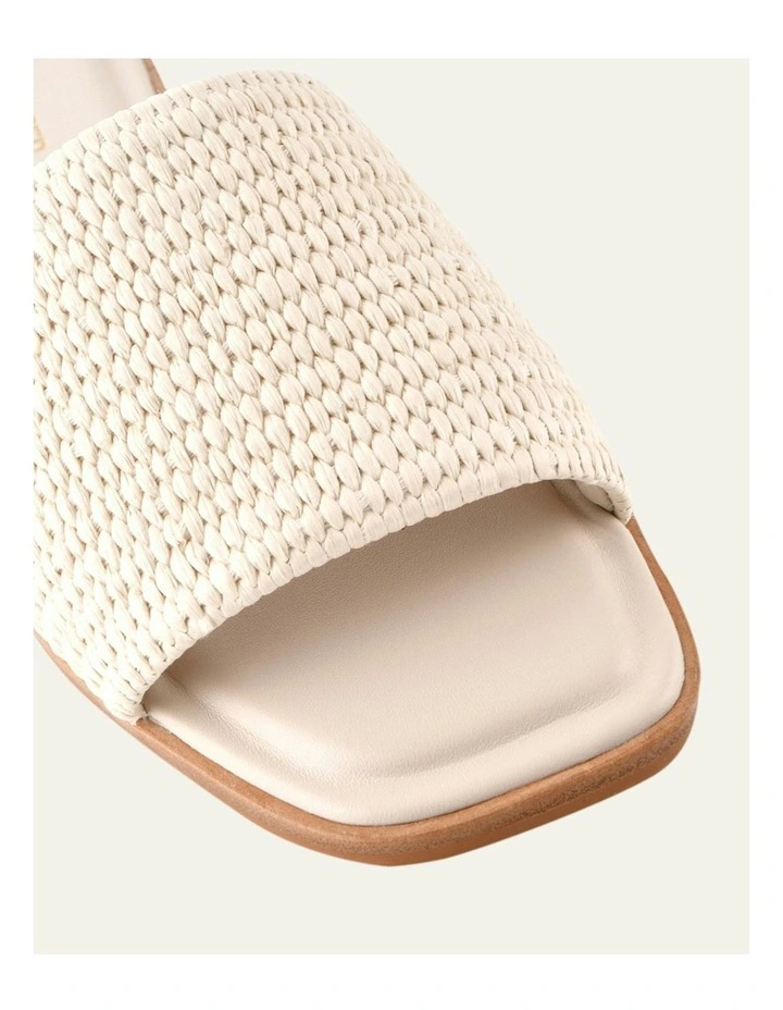 Picasso Flat Slides in Off White Raffia image 3