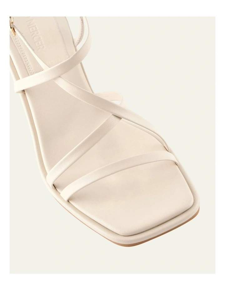 Bask High Heel Leather Sandals in Off White image 4