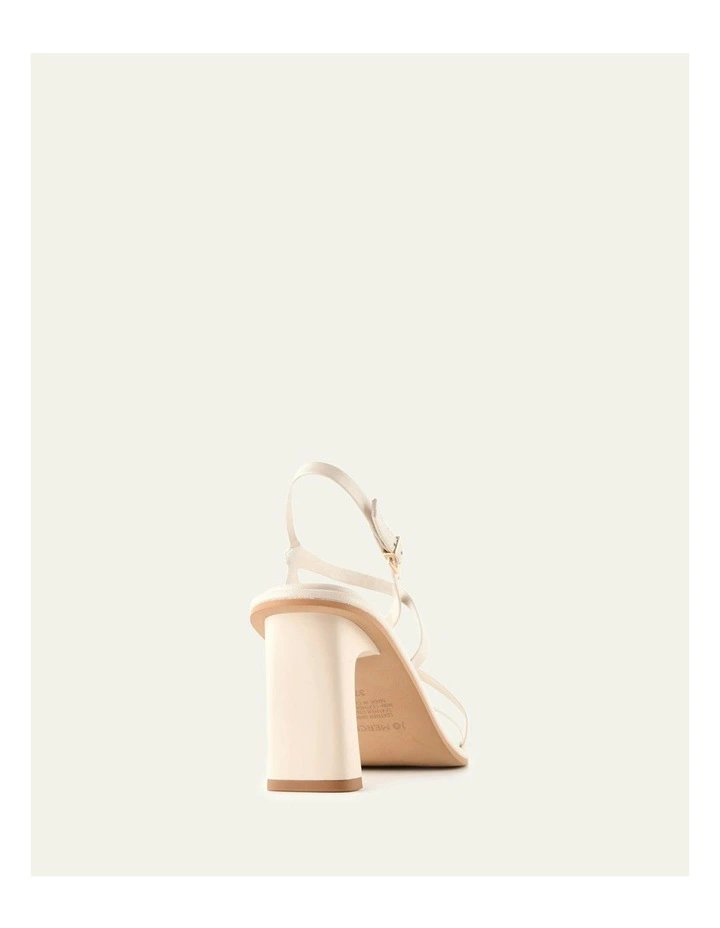 Bask High Heel Leather Sandals in Off White image 5
