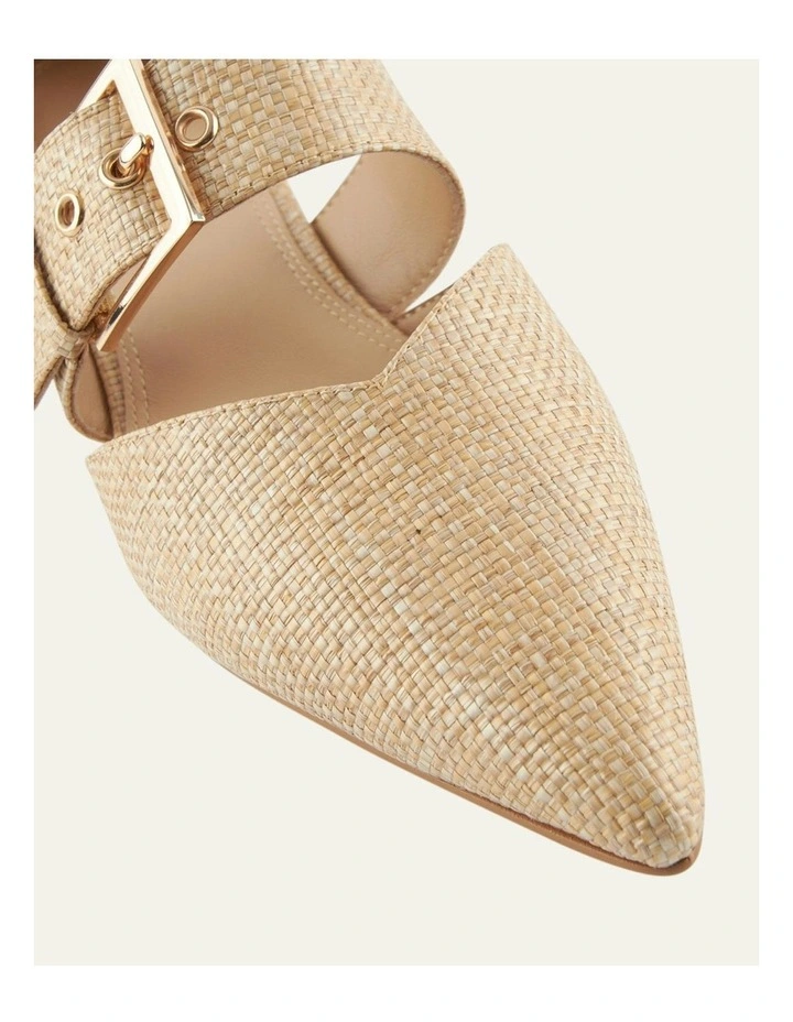 Neela Dress Flats in Tan Raffia image 3