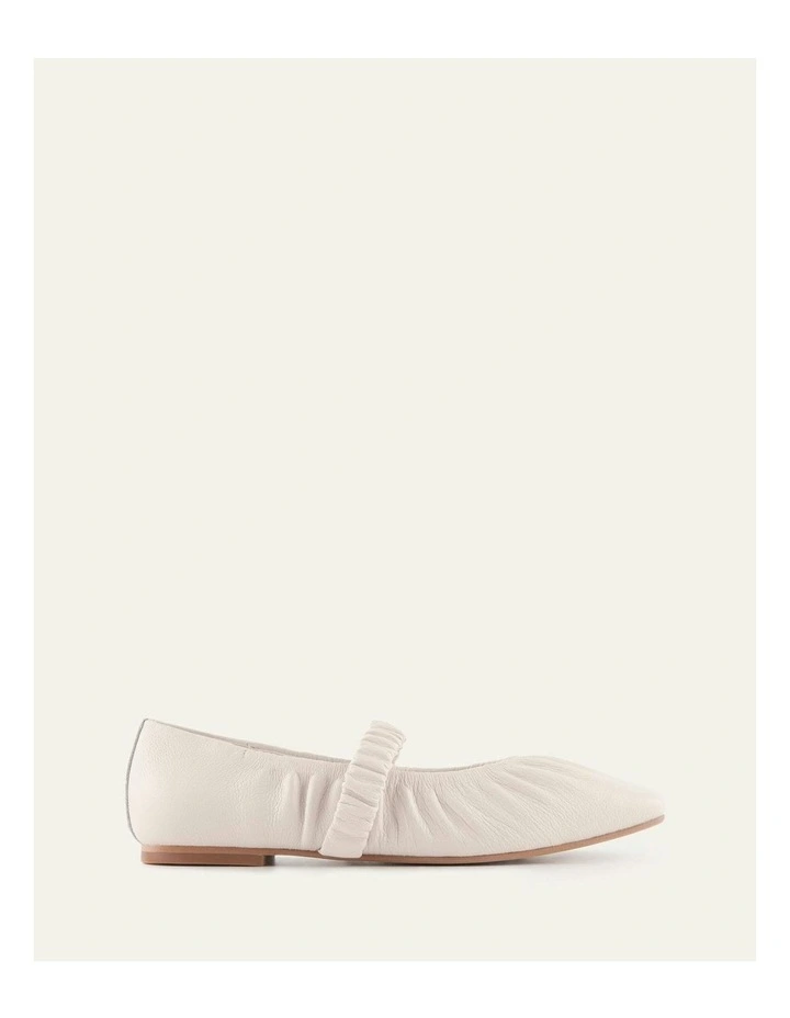 Keely Leather Flats Ballet in Off White image 1