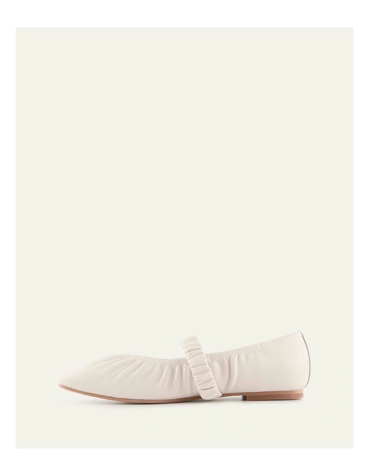 Keely Leather Flats Ballet in Off White image 5