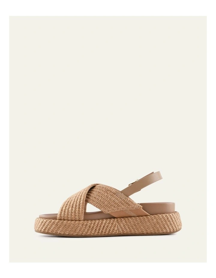 Mikey Flat Sandals in Tan Raffia image 6