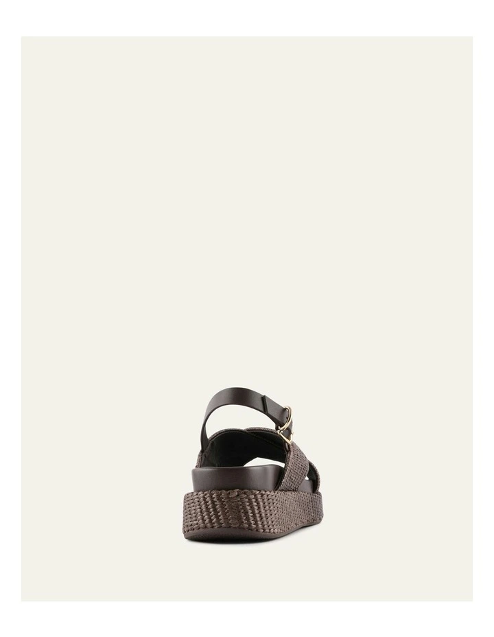 Mikey Flat Sandals in Bitter Choc Raffia image 5