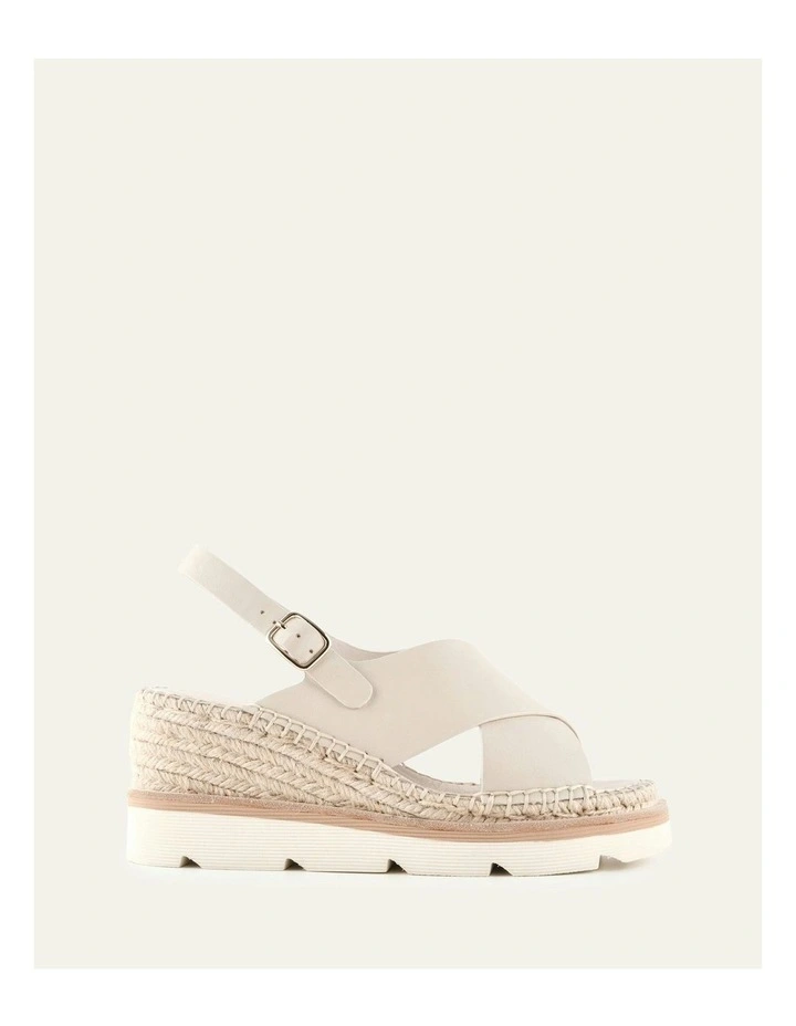 Kimberley Mid Wedge Leather Sandals in Bone image 1