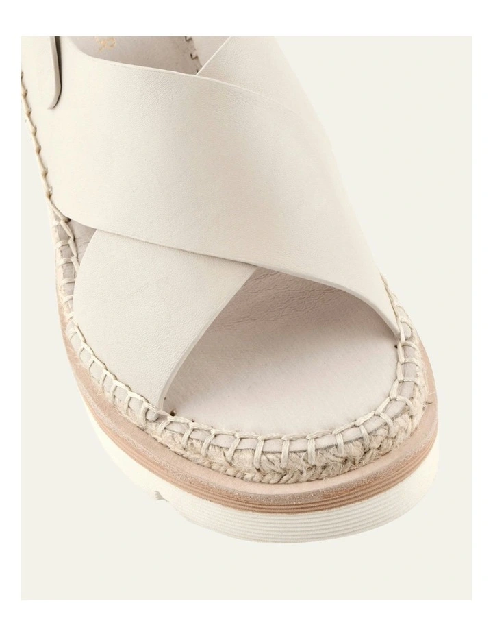 Kimberley Mid Wedge Leather Sandals in Bone image 4