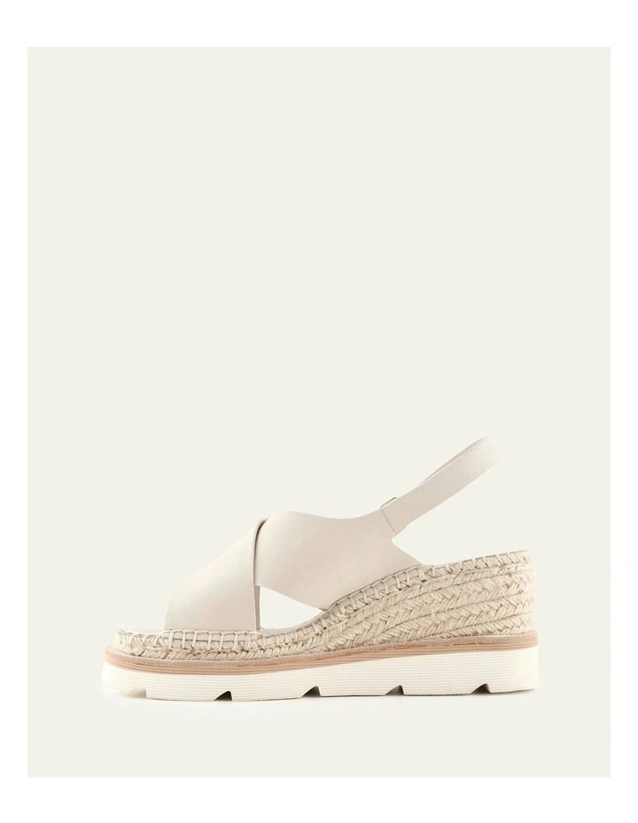 Kimberley Mid Wedge Leather Sandals in Bone image 6