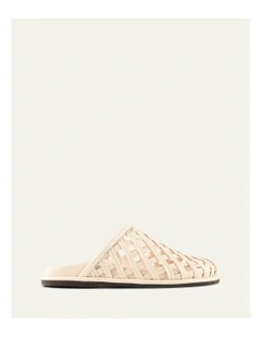 Oran Flat Slides Leather in Vanilla