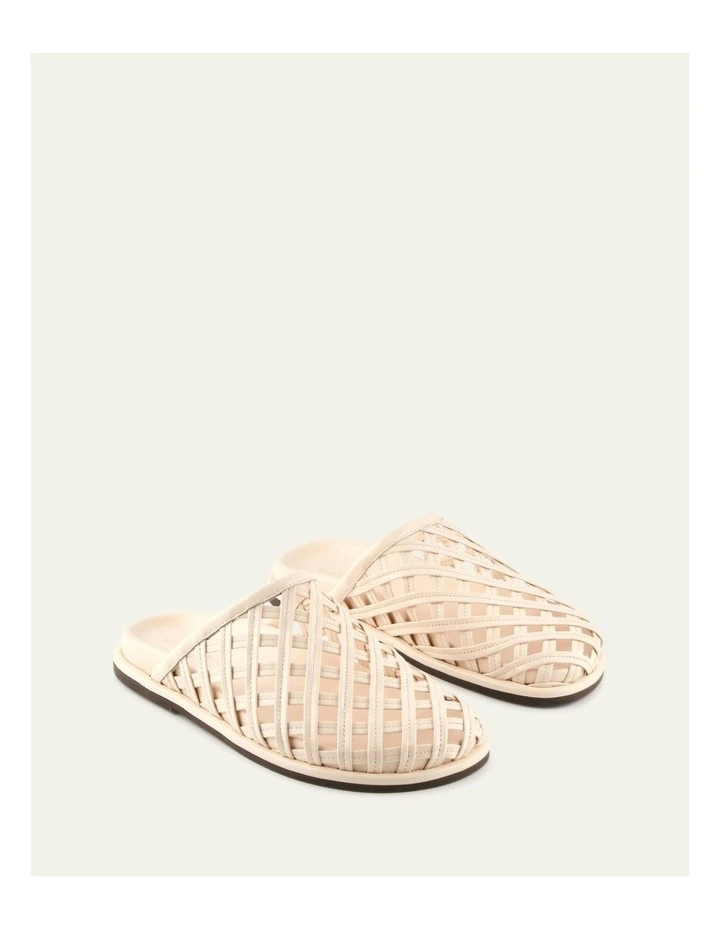 Oran Flat Slides Leather in Vanilla image 2