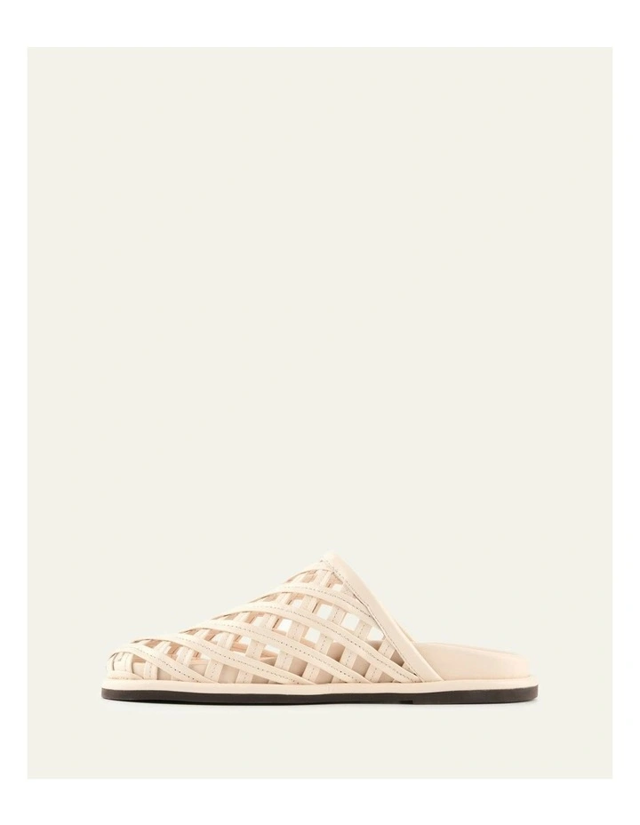 Oran Flat Slides Leather in Vanilla image 4