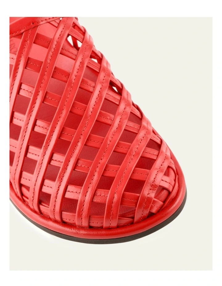 Oran Flat Slides Leather in Red image 4