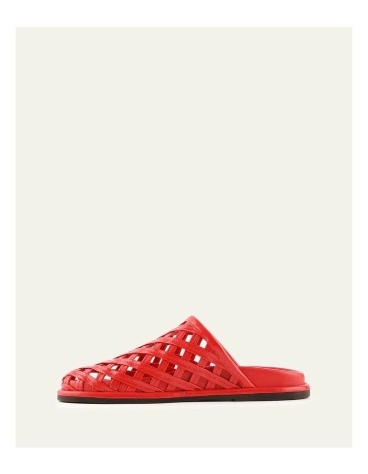 Oran Flat Slides Leather in Red image 6