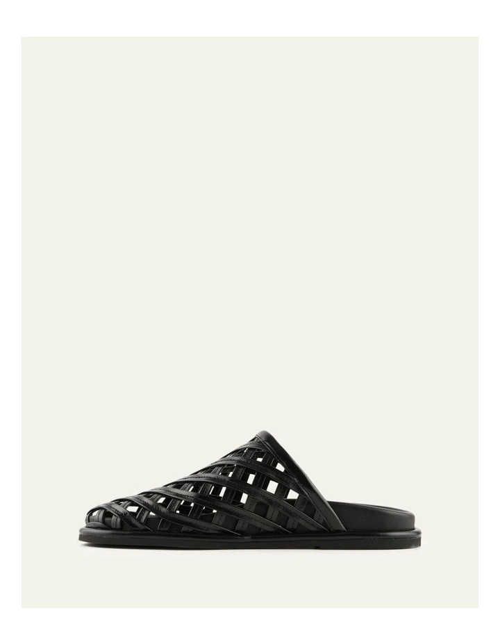 Oran Flat Slides Leather in Black image 5