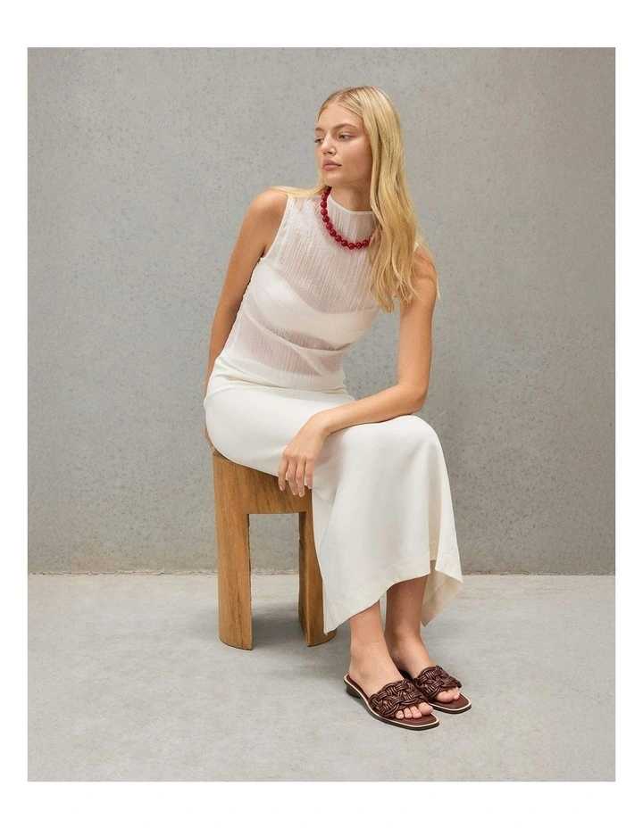 Corta Flats Leather Sandals in Pecan image 7