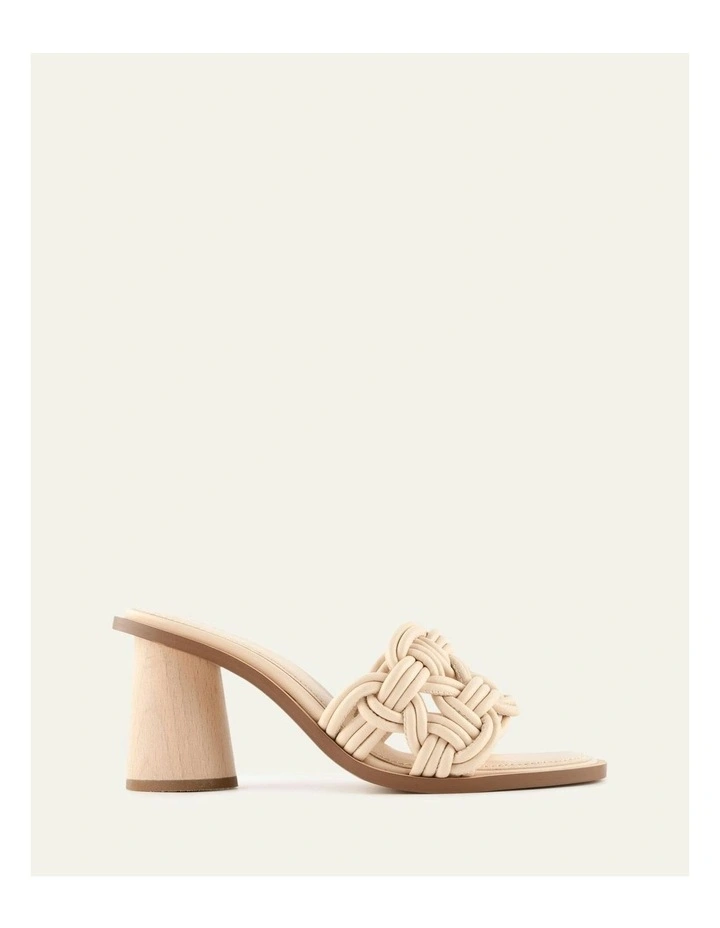 Cielo Mid Heel Leather Sandals in Vanilla image 1