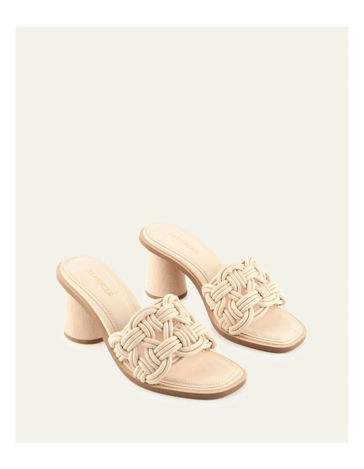 Cielo Mid Heel Leather Sandals in Vanilla image 3