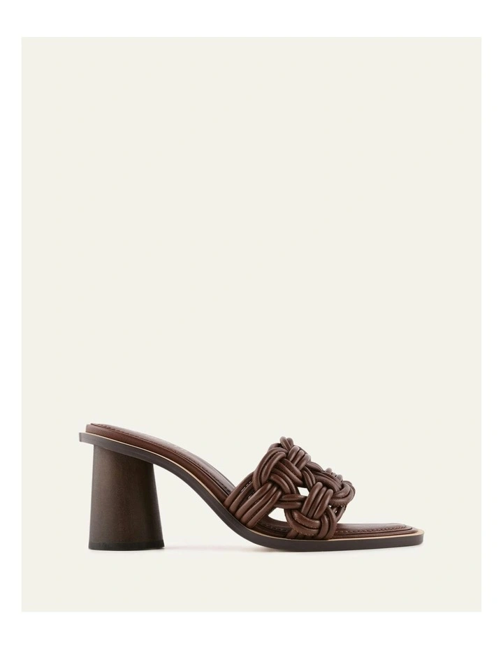 Cielo Mid Heel Leather Sandals in Pecan image 1