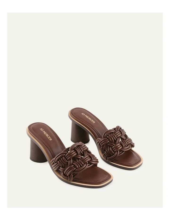 Cielo Mid Heel Leather Sandals in Pecan image 2