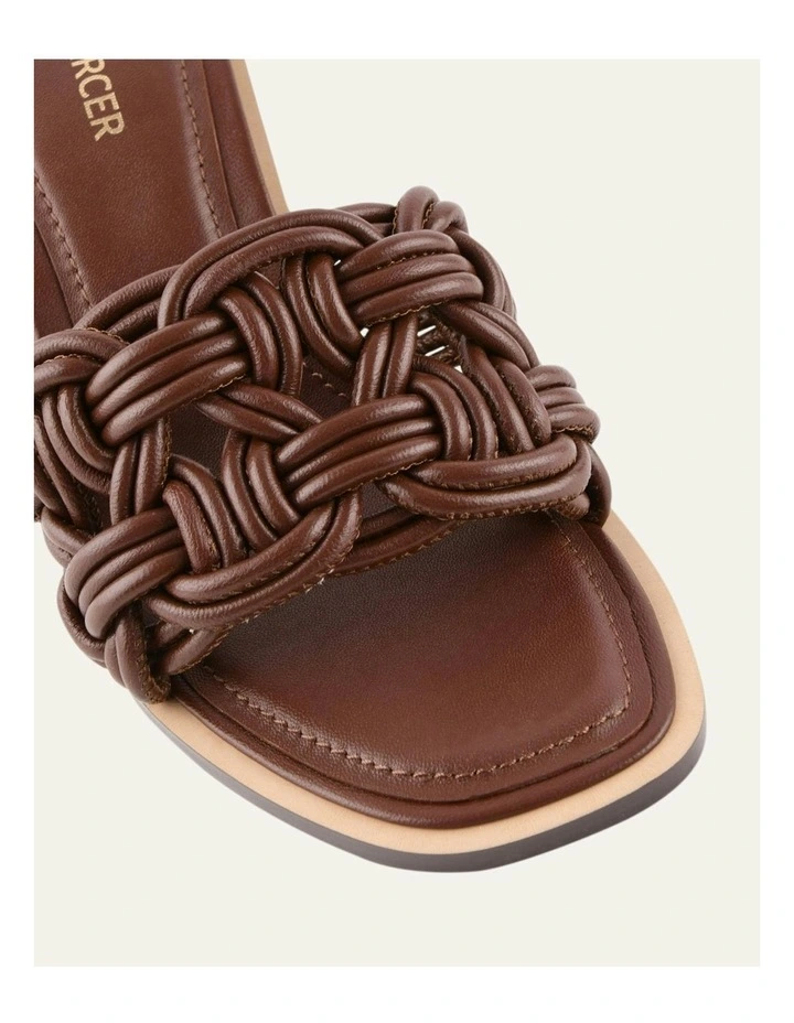 Cielo Mid Heel Leather Sandals in Pecan image 3