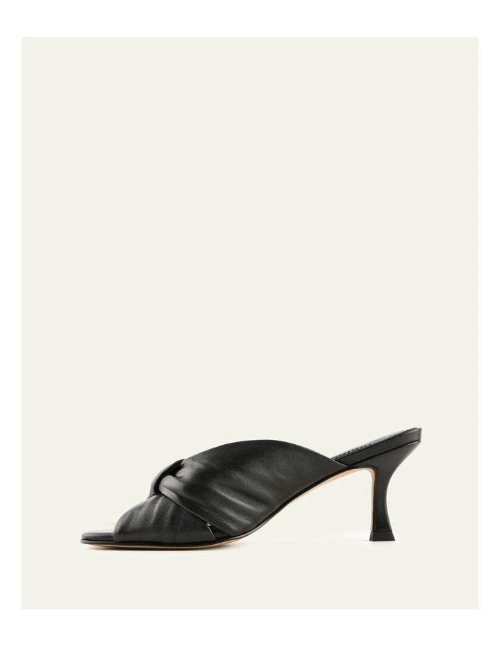 Essence Mid Heel Leather Sandals in Black image 6