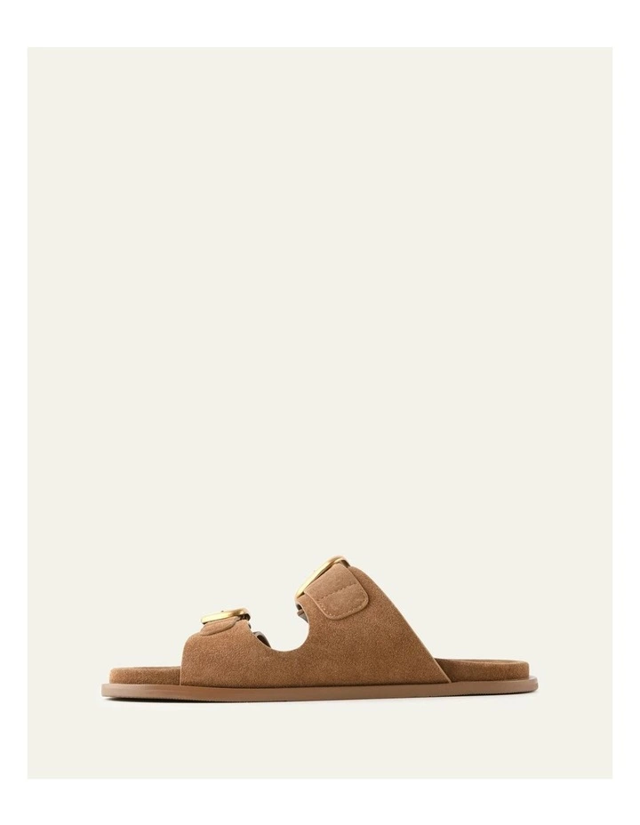 Sol Flat Suede Sandals in Biscuit Brown image 6
