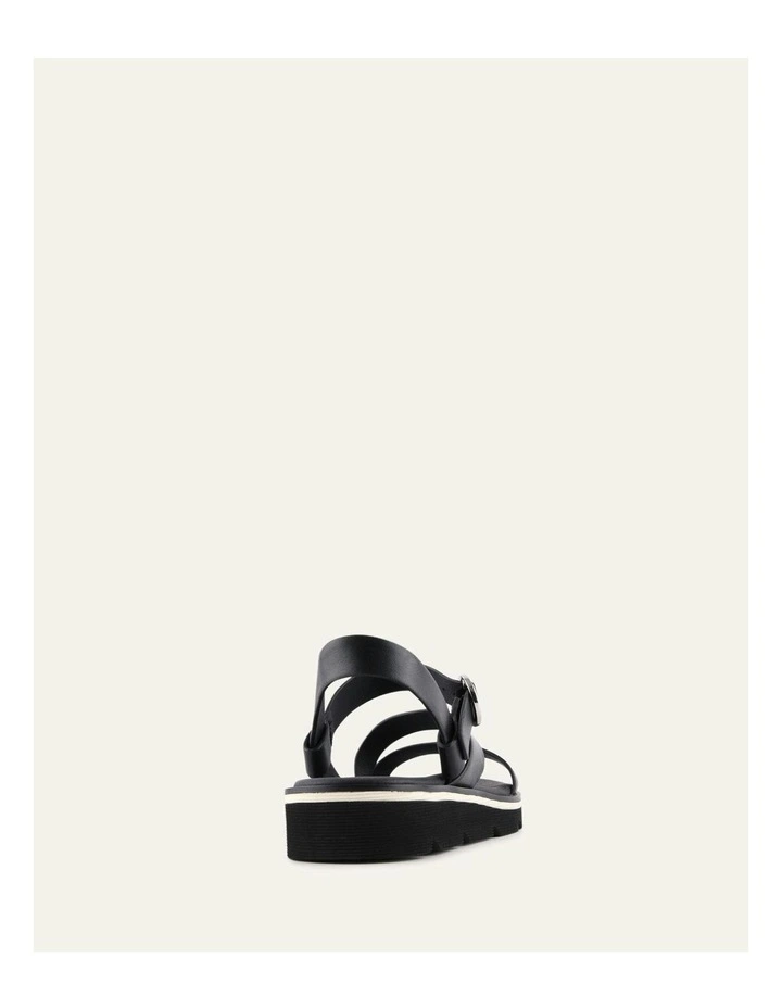 Iona Flat Leather Sandals in Black image 5