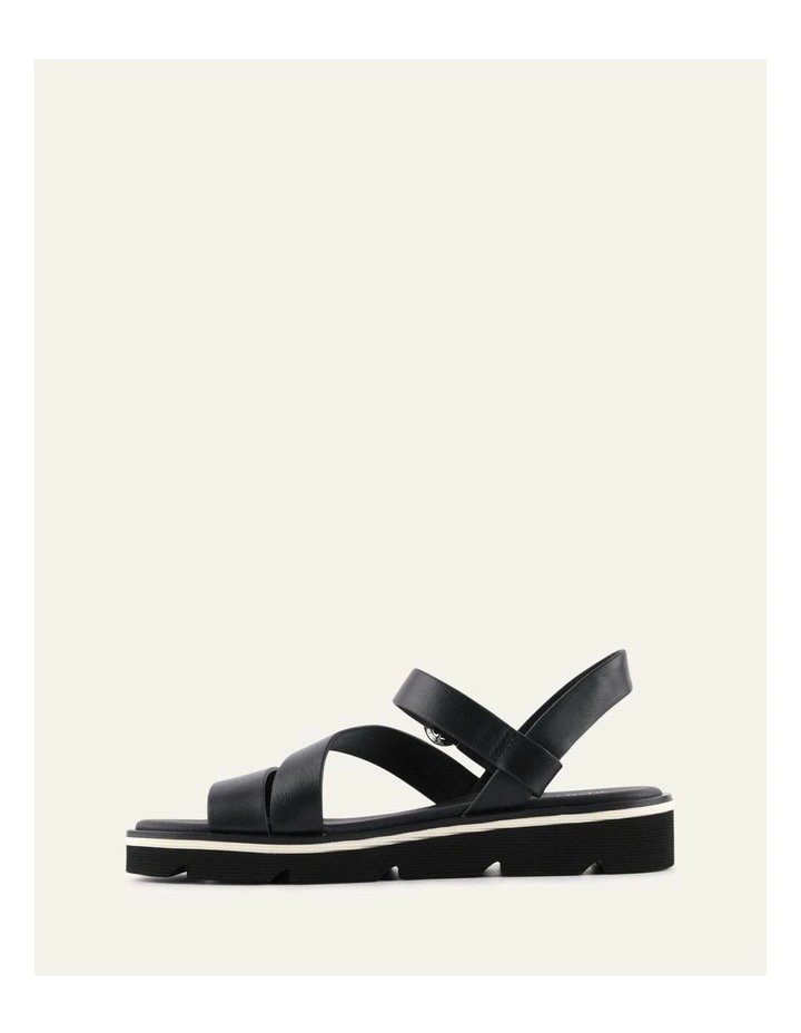 Iona Flat Leather Sandals in Black image 6
