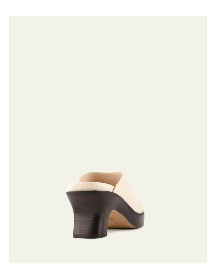 Palm Mid Heel Leather Sandals in Vanilla image 4