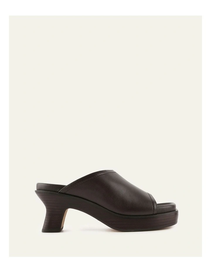 Palm Mid Heel Sandals in Bitter Chocolate Leather image 1