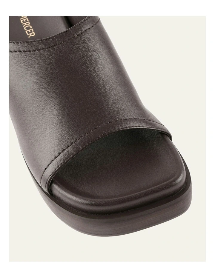 Palm Mid Heel Sandals in Bitter Chocolate Leather image 3