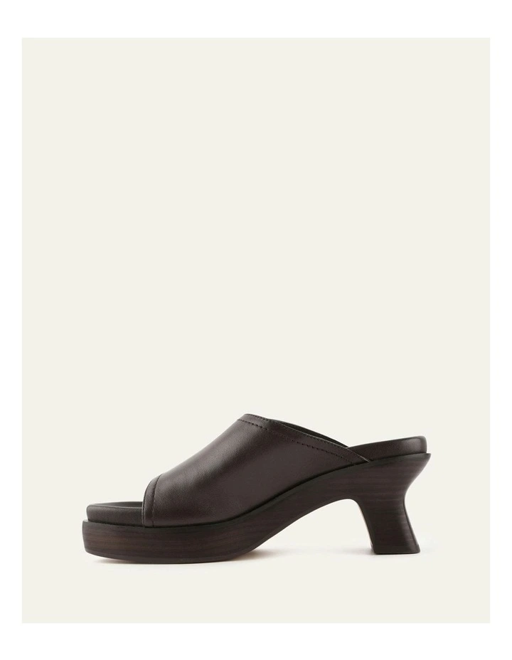 Palm Mid Heel Sandals in Bitter Chocolate Leather image 5