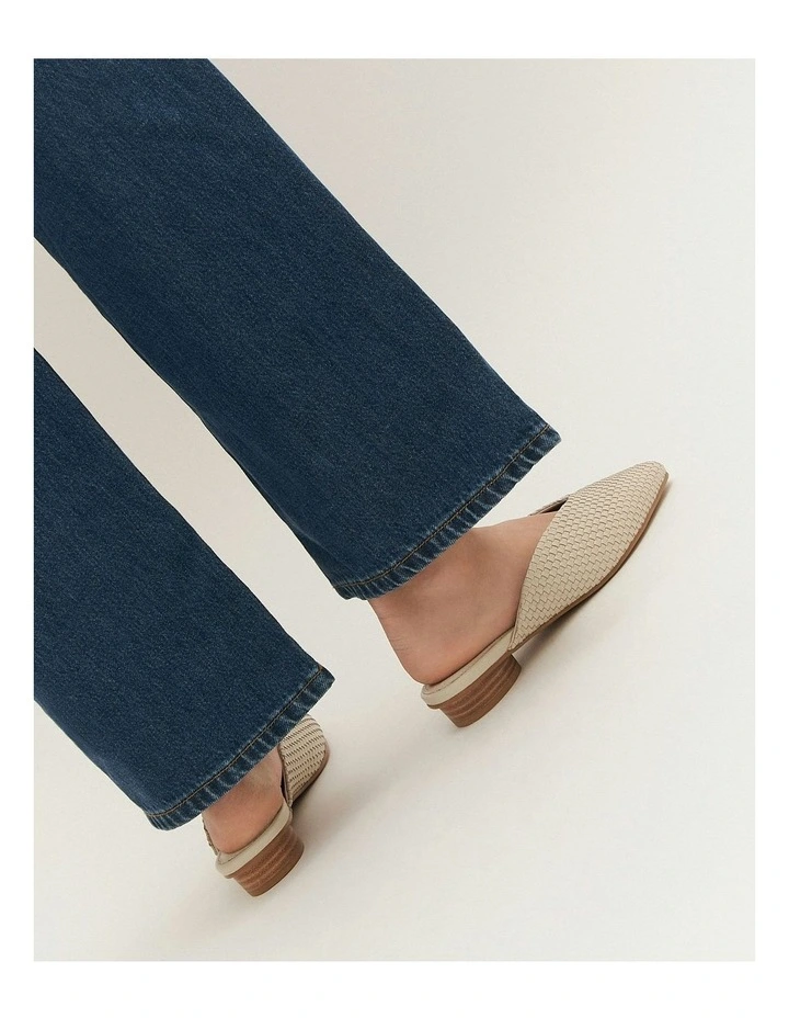 Lena Dress Flats in Off White Leather image 2