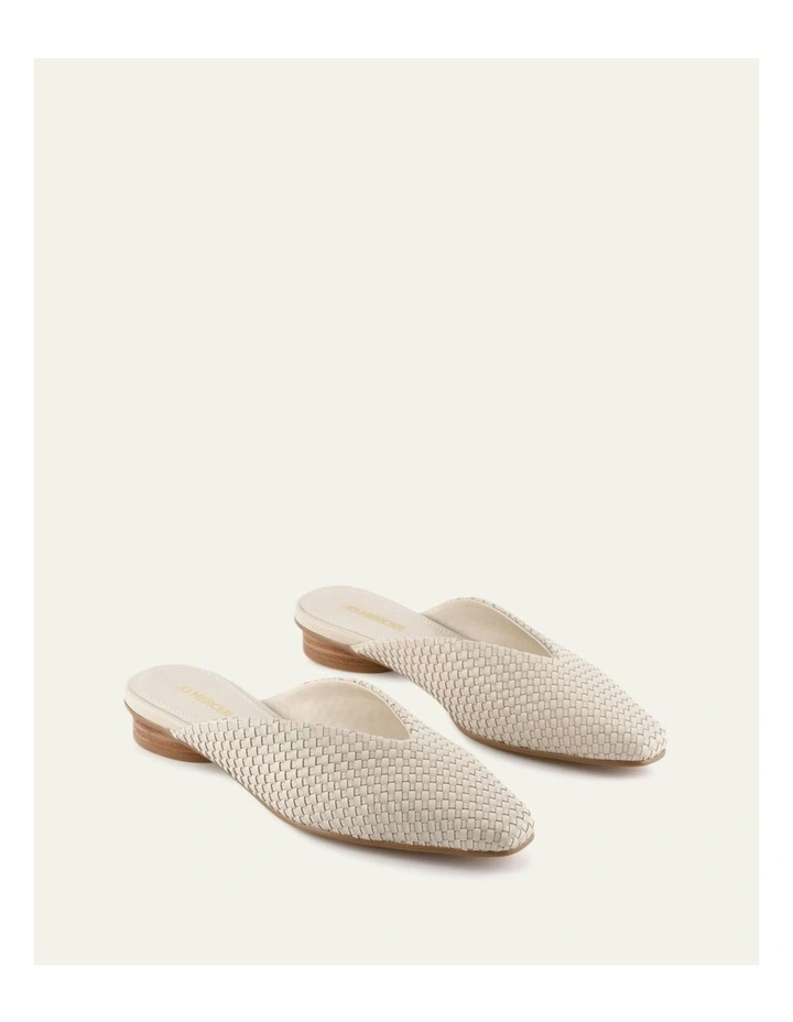 Lena Dress Flats in Off White Leather image 3