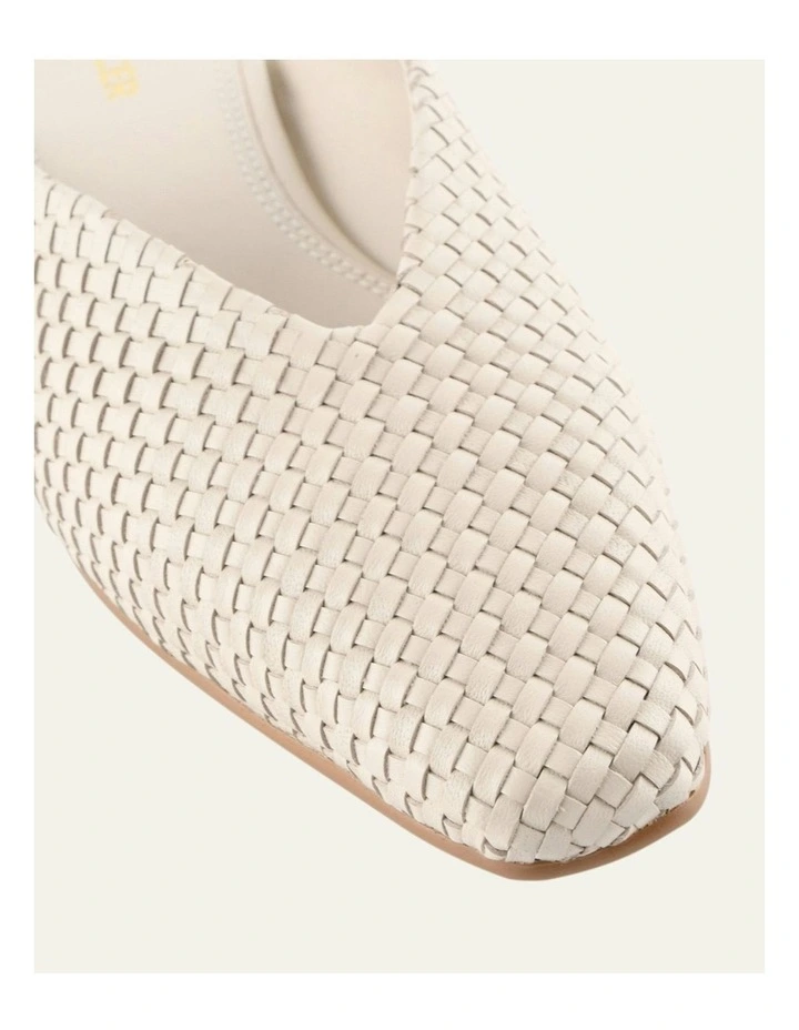 Lena Dress Flats in Off White Leather image 4