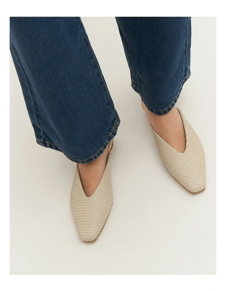 Lena Dress Flats in Off White Leather image 7