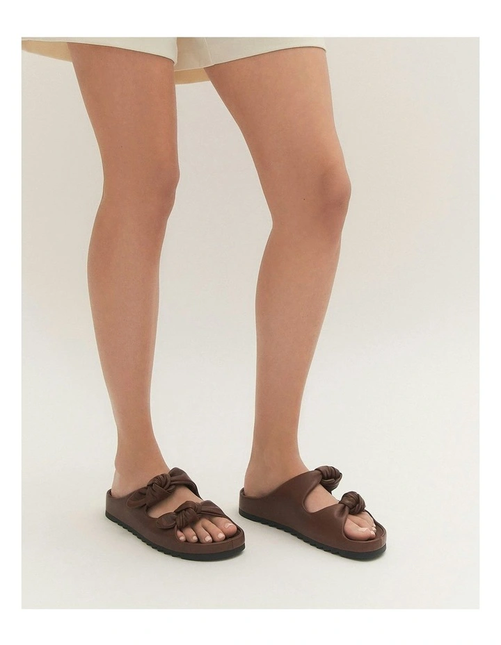Blossom Flat Sandals in Pecan Leather image 2