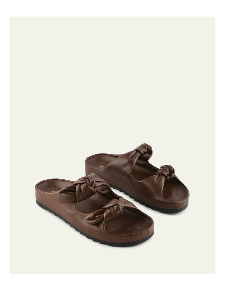 Blossom Flat Sandals in Pecan Leather image 3