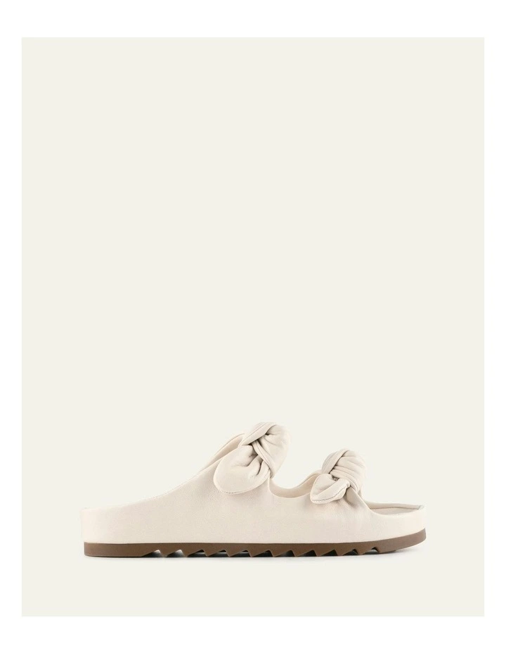 Blossom Flat Sandals in Off White Leather image 1