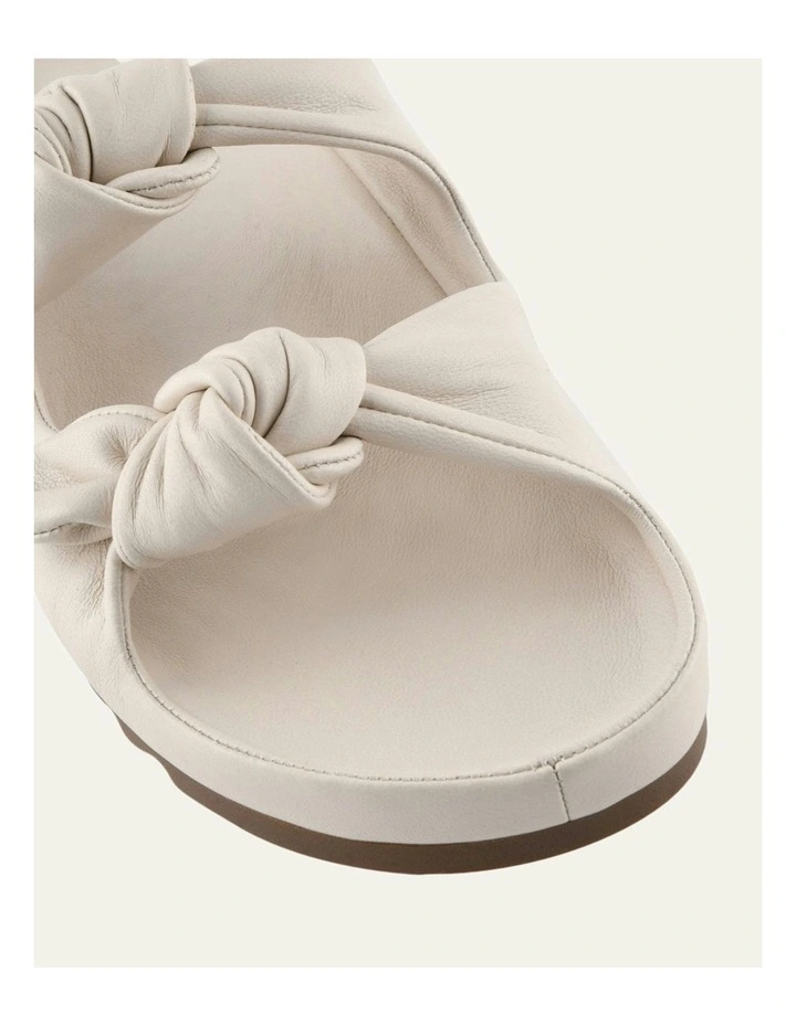 Blossom Flat Sandals in Off White Leather image 4