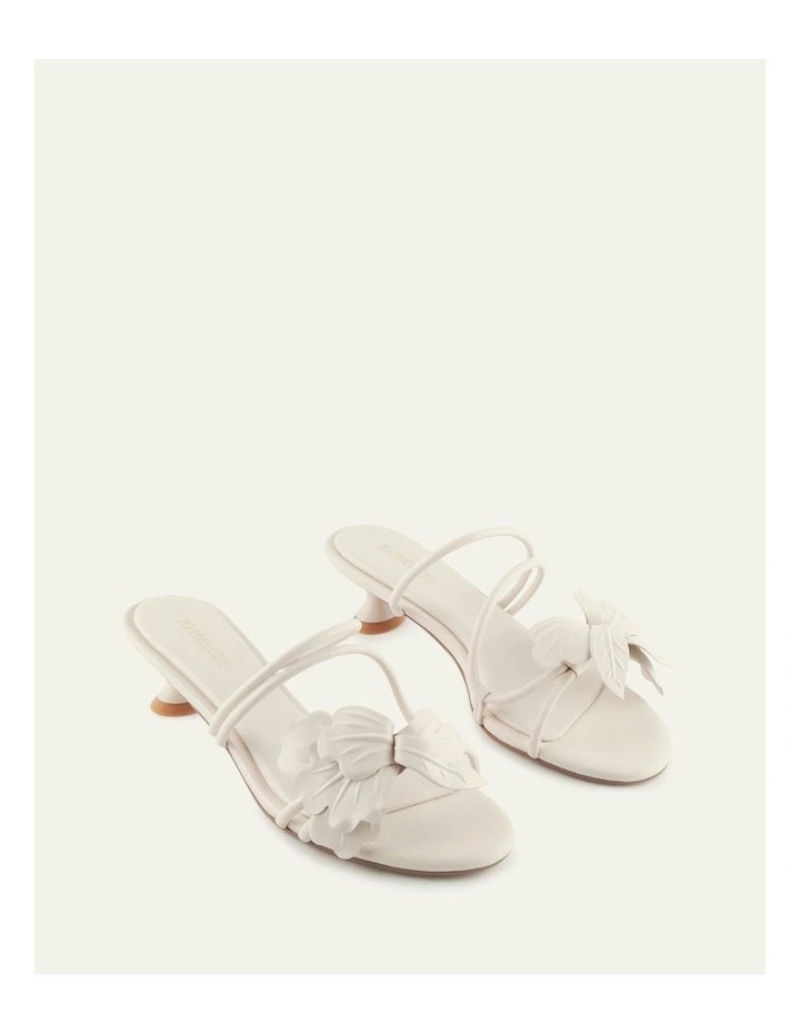 Blaze Mid Heel Sandals in Vanilla Leather image 2