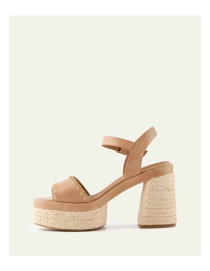 Fisher Leather High Heel Platform Sandals in Tan image 5