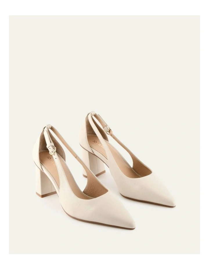 Lainey Leather Mid Heels in Off White image 2