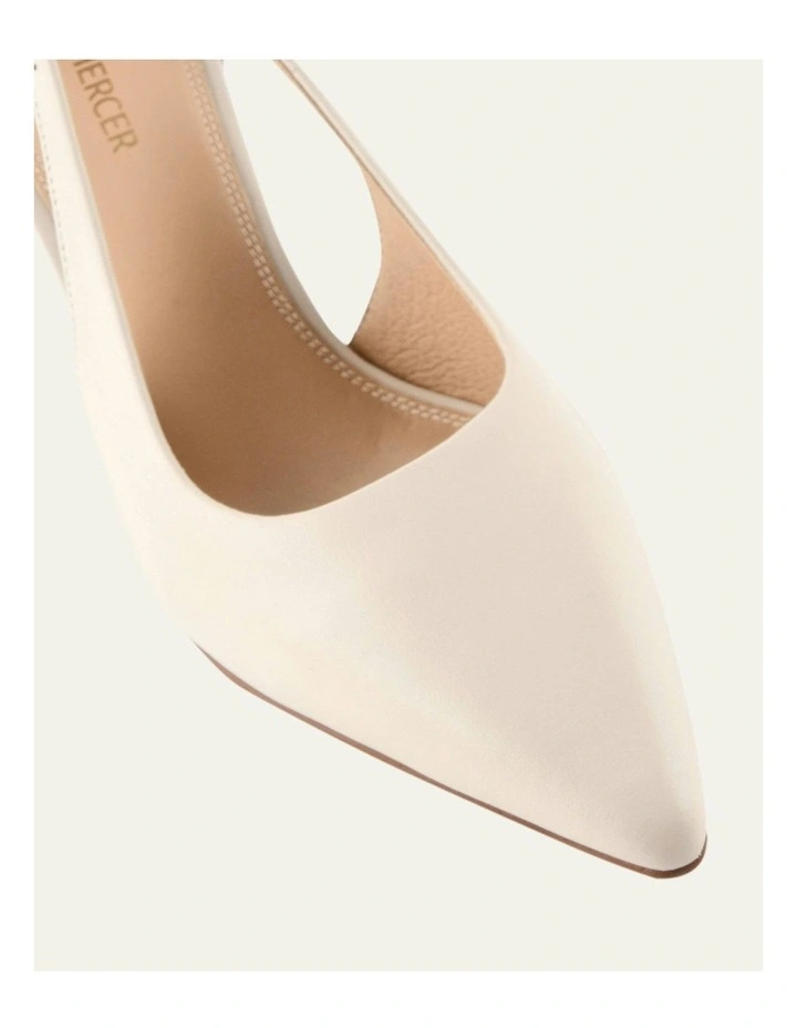 Lainey Leather Mid Heels in Off White image 3