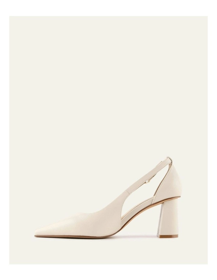 Lainey Leather Mid Heels in Off White image 5