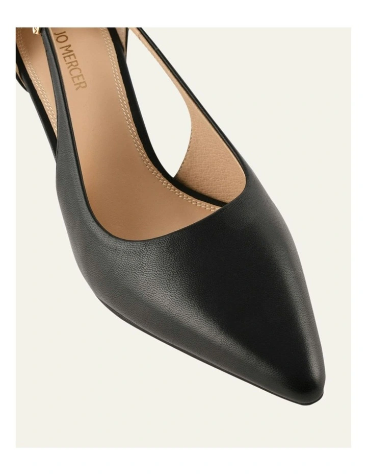 Lainey Leather Mid Heels in Black image 3