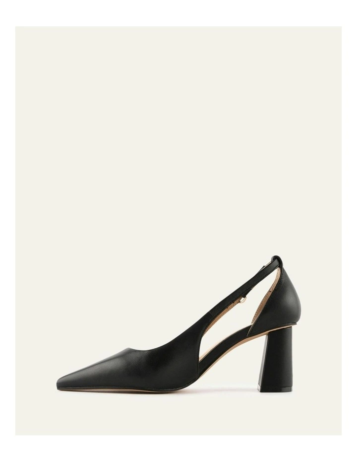 Lainey Leather Mid Heels in Black image 5