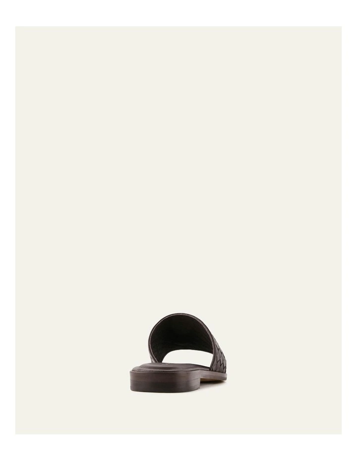 Pearl Flat Leather Slides in Cacao image 4