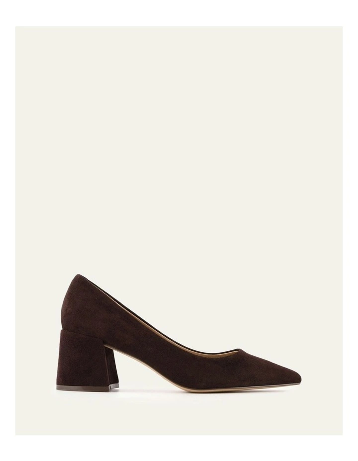 Gesso Suede Mid Heels in Bitter Choc image 1