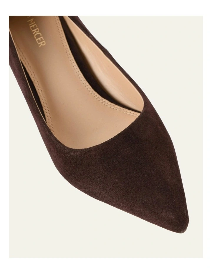Gesso Suede Mid Heels in Bitter Choc image 3