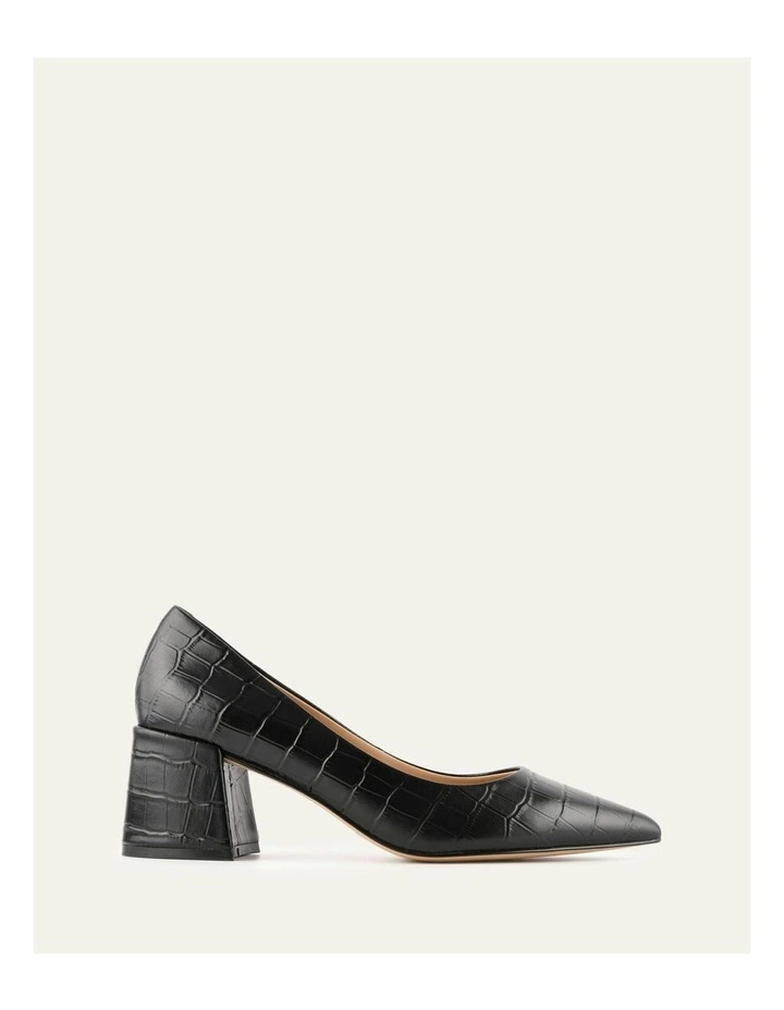 Gesso Croc Mid Heels in Black image 1